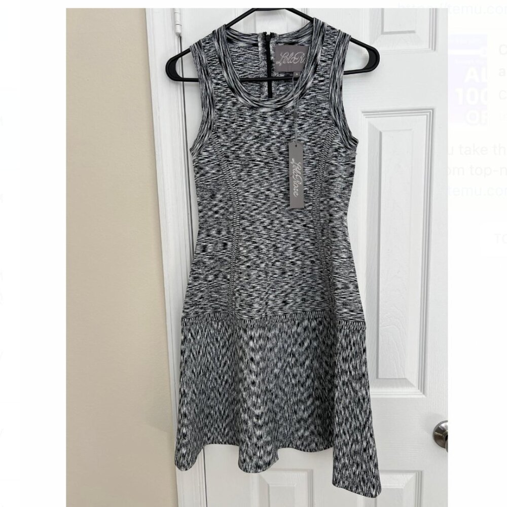Lela Rose Black Scoop Neck Knit Sleeveless Dress Women Size S (Retail $995)